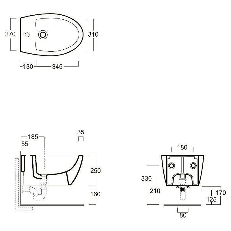 Биде подвесное SIMAS Lft Spazio LFT19 купить в интернет-магазине Sanbest